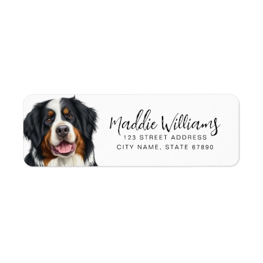 Bernese Mountain Dog Return-adreslabels Etiket (Voorkant)
