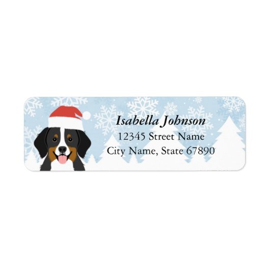 Bernese Mountain Dog Return-adreslabels Etiket (Voorkant)