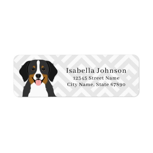 Bernese Mountain Dog Return-adreslabels Etiket (Voorkant)