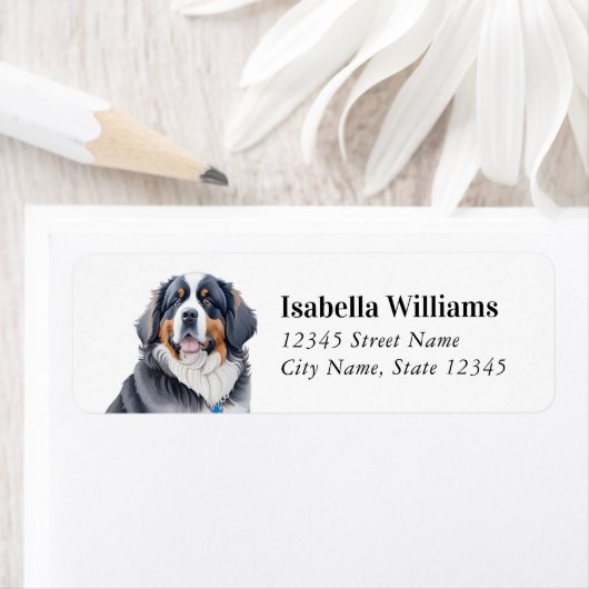 Bernese Mountain Dog Return-adreslabels Etiket (Insitu)