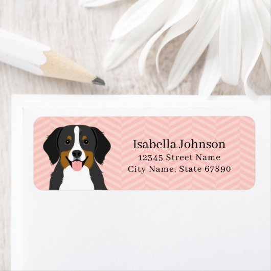 Bernese Mountain Dog Return-adreslabels Etiket (Insitu)