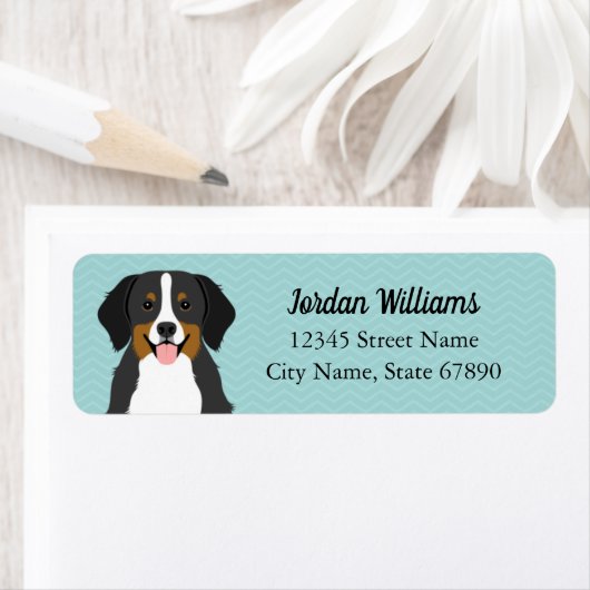 Bernese Mountain Dog Return-adreslabels Etiket (Insitu)