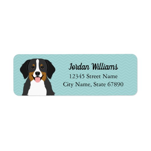 Bernese Mountain Dog Return-adreslabels Etiket (Voorkant)