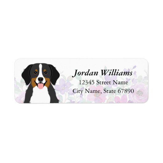 Bernese Mountain Dog Return-adreslabels Etiket (Voorkant)