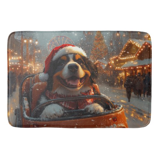Bernese Mountain Dog Roller Coaster Kerstmis  Badmat (Voorkant)
