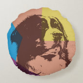 Bernese Mountain Dog Rond Kussen (Achterkant)