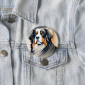 Bernese Mountain Dog Ronde Button 7,6 Cm (In situ)
