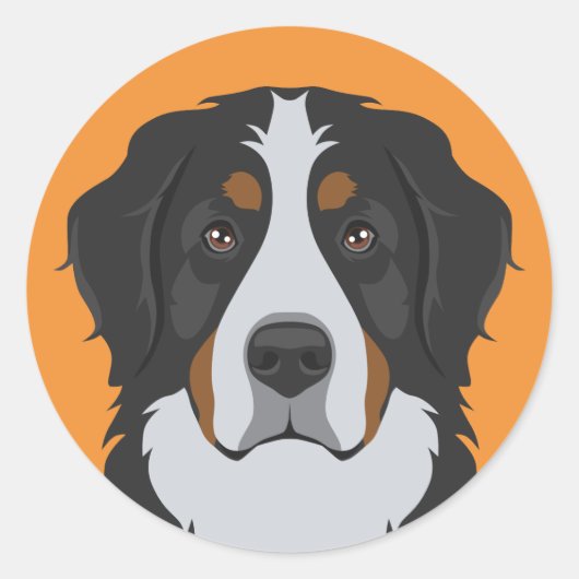 Bernese Mountain Dog Ronde Sticker (Voorkant)