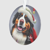 Bernese Mountain Dog, Santa Dog, Kerstmenorum Ornament (voorkant)