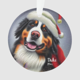 Bernese Mountain Dog, Santa Dog, Kerstmenorum Ornament