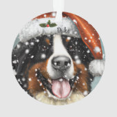 Bernese Mountain Dog, Santa Dog, Kerstmenorum Ornament (achterkant)