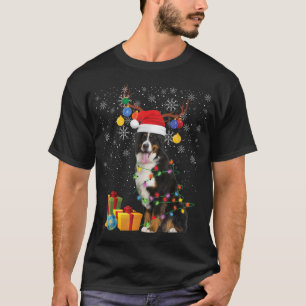 Bernese Mountain Dog Santa Hat Reindeer Kerstmis T-shirt