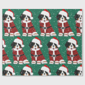 Bernese Mountain Dog Santa Paws Cadeaupapier (Vlak)