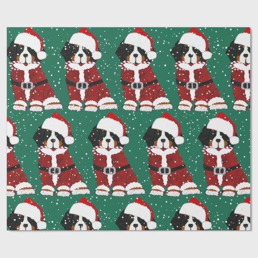Bernese Mountain Dog Santa Paws Cadeaupapier (Vlak)