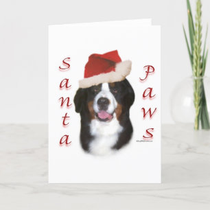 Bernese Mountain Dog Santa Paws Feestdagen Kaart