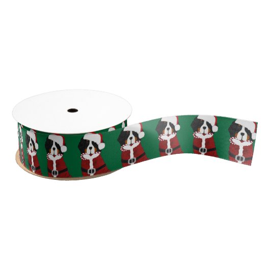 Bernese Mountain Dog Santa Paws Grosgrain Lint (Spoel)