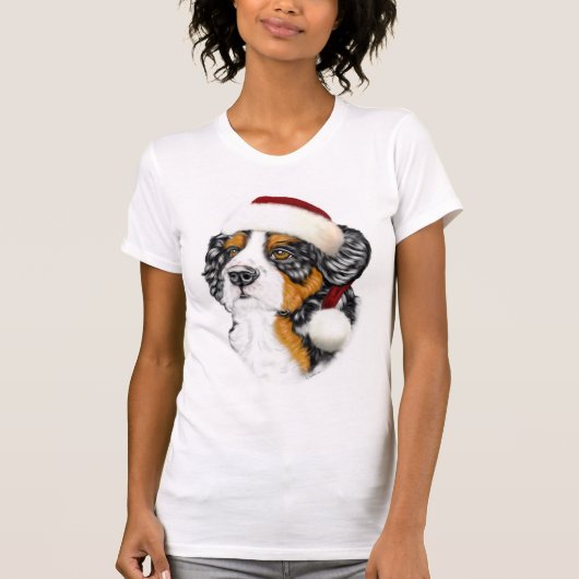 Bernese Mountain Dog Santa Pup T-shirt (Voorkant)