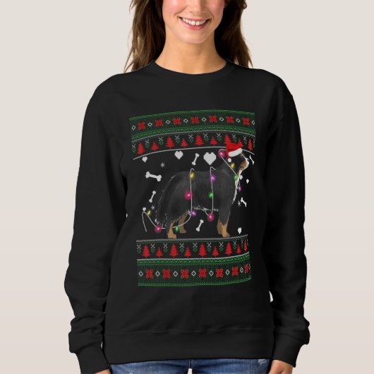 Bernese Mountain Dog Santa Ugly KerstSweater Trui (Voorkant)