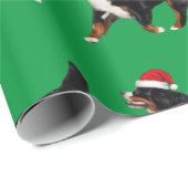 Bernese Mountain Dog Santa Wrapping Paper Cadeaupapier (Rol Hoek)