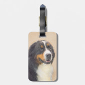 Bernese Mountain Dog-schilderij - Original Dog Art Bagagelabel (Achterkant verticaal)