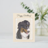 Bernese Mountain Dog-schilderij - Original Dog Art Briefkaart (Staand voorkant)