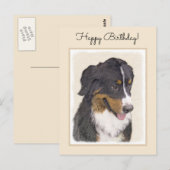 Bernese Mountain Dog-schilderij - Original Dog Art Briefkaart (Voorkant / Achterkant)