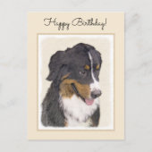 Bernese Mountain Dog-schilderij - Original Dog Art Briefkaart (Voorkant)