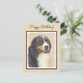 Bernese Mountain Dog-schilderij - Original Dog Art Briefkaart (Staand voorkant)
