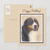 Bernese Mountain Dog-schilderij - Original Dog Art Briefkaart (Voorkant / Achterkant)