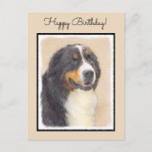 Bernese Mountain Dog-schilderij - Original Dog Art Briefkaart (Voorkant)
