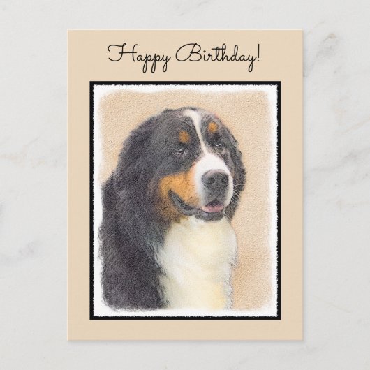 Bernese Mountain Dog-schilderij - Original Dog Art Briefkaart (Voorkant)