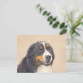 Bernese Mountain Dog-schilderij - Original Dog Art Briefkaart (Staand voorkant)