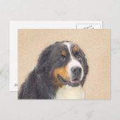 Bernese Mountain Dog-schilderij - Original Dog Art Briefkaart (Voorkant / Achterkant)