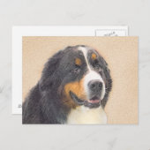 Bernese Mountain Dog-schilderij - Original Dog Art Briefkaart (Voorkant / Achterkant)