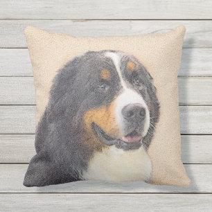 Bernese Mountain Dog-schilderij - Original Dog Art Buitenkussen