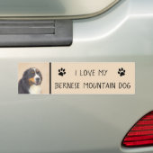 Bernese Mountain Dog-schilderij - Original Dog Art Bumpersticker (Op auto)