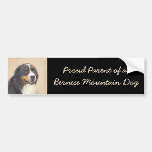 Bernese Mountain Dog-schilderij - Original Dog Art Bumpersticker