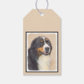 Bernese Mountain Dog-schilderij - Original Dog Art Cadeaulabel (Achterkant)