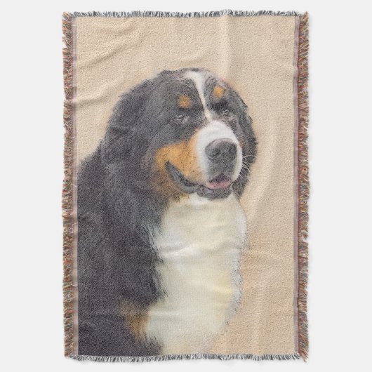 Bernese Mountain Dog-schilderij - Original Dog Art Deken (Voorkant Verticaal)