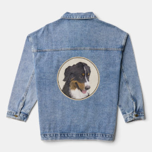 Bernese Mountain Dog-schilderij - Original Dog Art Denim Jacket