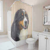 Bernese Mountain Dog-schilderij - Original Dog Art Douchegordijn (In situ)