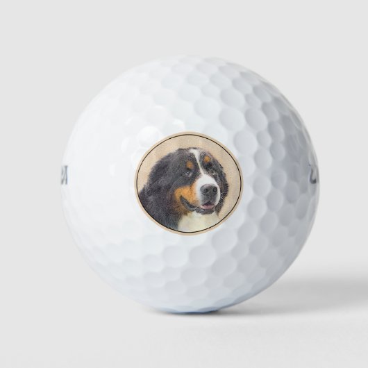 Bernese Mountain Dog-schilderij - Original Dog Art Golfballen (Voorkant)