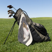 Bernese Mountain Dog-schilderij - Original Dog Art Golfhanddoek (Groen)