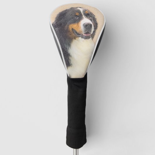 Bernese Mountain Dog-schilderij - Original Dog Art Golfheadcover (Voorkant)