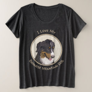 Bernese Mountain Dog-schilderij - Original Dog Art Grote Maat T-shirt