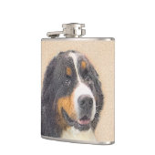 Bernese Mountain Dog-schilderij - Original Dog Art Heupfles (Links)