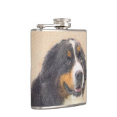 Bernese Mountain Dog-schilderij - Original Dog Art Heupfles (Rechts)