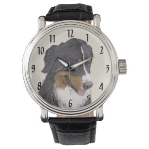 Bernese Mountain Dog-schilderij - Original Dog Art Horloge