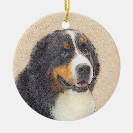 Bernese Mountain Dog-schilderij - Original Dog Art Keramisch Ornament (Voorkant)
