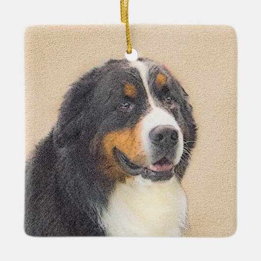 Bernese Mountain Dog-schilderij - Original Dog Art Keramisch Ornament (Voorkant)